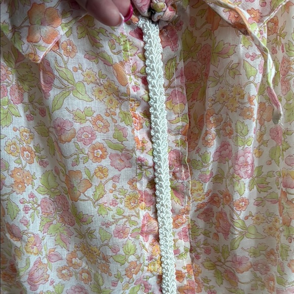 Vintage Floral Short Sleeve Sheer Dress ( homemade ) - Picture 3 of 9